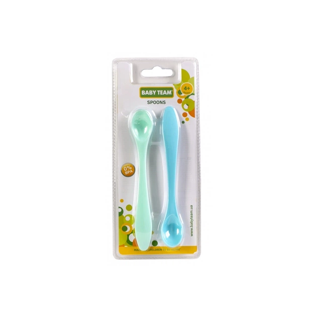 Набір дитячого посуду Baby Team ложечок 2 шт (6101_голубой_і_бірюзовий) - picture 3