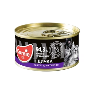 Паштет для котів Carnie для кошенят м'ясний з індичкою 100 г (4820255190044) зображення 1