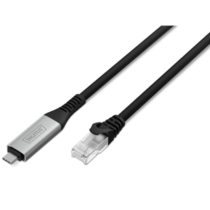 Дата кабель USB-C to RJ45 Ethernet 2.0m CAT6A S/FTP 1Gbps LSZH Digitus (AK-300601-020-S) зображення 1