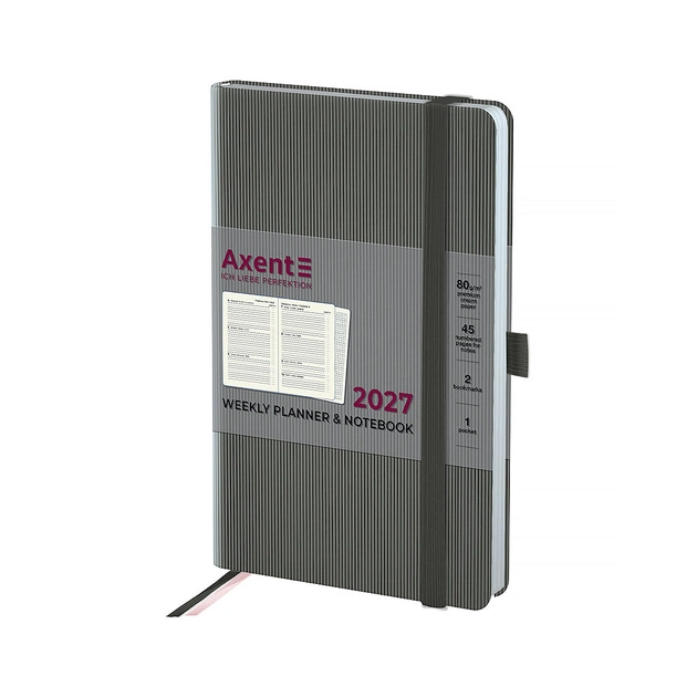 Еженедельник Axent 2027 Partner Lines, 125х195, siryy (8515-27-03-A) - изображение 1