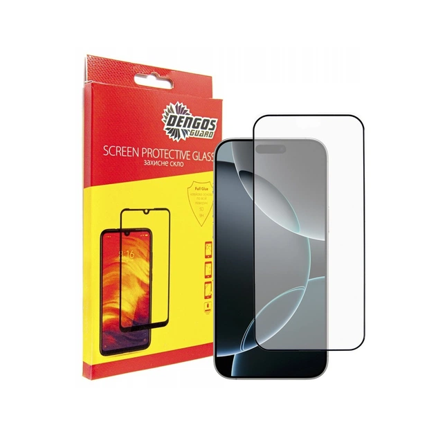 Стекло защитное Dengos Full Glue iPhone 16 Pro Max (black) (TGFG-369) - изображение 1