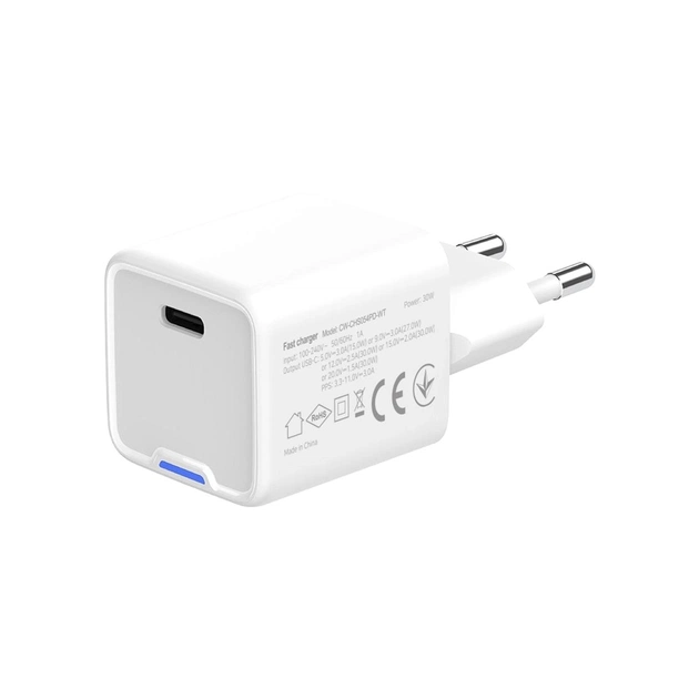 Зарядний пристрій ColorWay GaN Mini 30W PD Port PPS USB-C white (CW-CHS054PD-WT) - picture 5