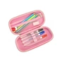 Пенал Cool For School блискучий 1 відділення з органайзером рожевий (QT-5780-Pink) - зменшене зображення 2