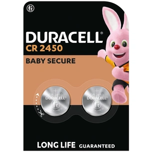 Батарейка CR 2450 спеціальна літієва типу таблетка 2450 3V, 2 шт. в упаковці Duracell (5012263) зображення 1