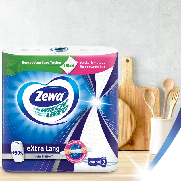 Паперові рушники Zewa Wisch & Weg Extra Lang 2 шари 2 рулони (7322540833300/7322540973174) - picture 12