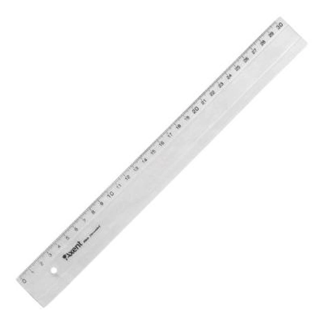 Линейка Axent plastic, 30cm, clear (7330-А) - изображение 1