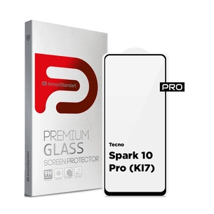 Скло захисне Armorstandart Pro Tecno Spark 10 Pro (KI7) Black (ARM67795) зображення 1