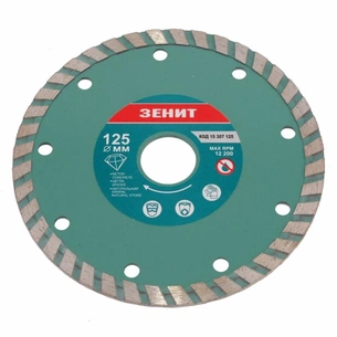 Диск пильний Зеніт алмазний ТУРБО 125x7 мм (15307125) зображення 1