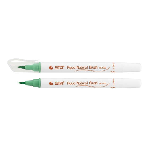 Художній маркер STA пензлик акварельний AQUA NATURAL BRUSH 3700, кислотний зелений (STA3700-40) - зображення 1