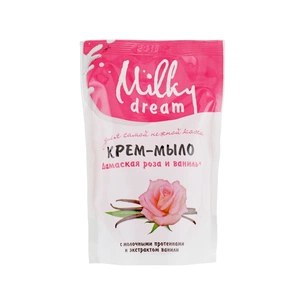 Рідке мило Milky Dream Дамаська троянда і ваніль дой-пак 500 мл (4820205300158) зображення 1