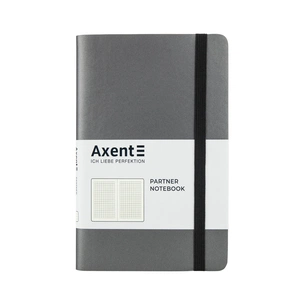 Блокнот Axent Partner Soft, 125х195, 96арк, кліт, сірий (8206-15-A) зображення 1