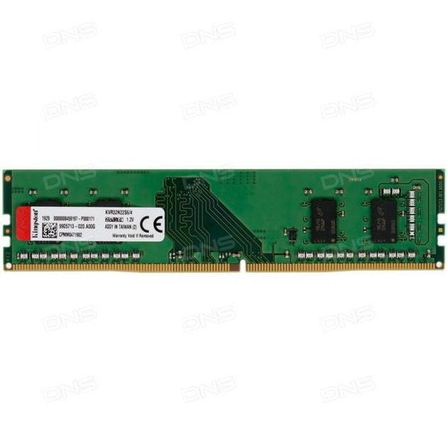 Модуль пам'яті для комп'ютера DDR4 4GB 3200 MHz Kingston (KVR32N22S6/4) - зображення 1