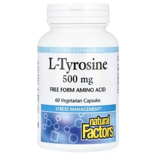 Вітамінно-мінеральний комплекс Natural Factors L-тирозин, 1000 мг, L-Tyrosine, 60 вегетаріанських капсул (NFS-02803) зображення 1