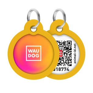 Адресник для тварин WAUDOG Smart ID з QR паспортом "Градієнт помаранчевий", коло 25 мм (225-4035) зображення 1