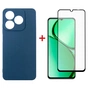 Чохол до мобільного телефона Dengos Realme C63 Carbon + glass Blue (DG-KM-104) - зменшене зображення 1