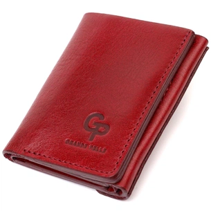 Гаманець Grande Pelle У три складання Бордовий (16788) зображення 1