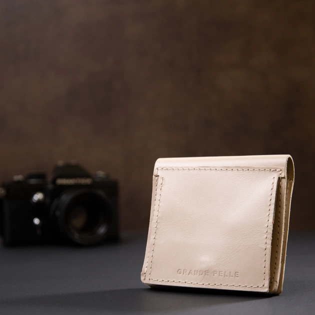 Портмоне Grande Pelle З монетницею Бежеве (11369) - зображення 10