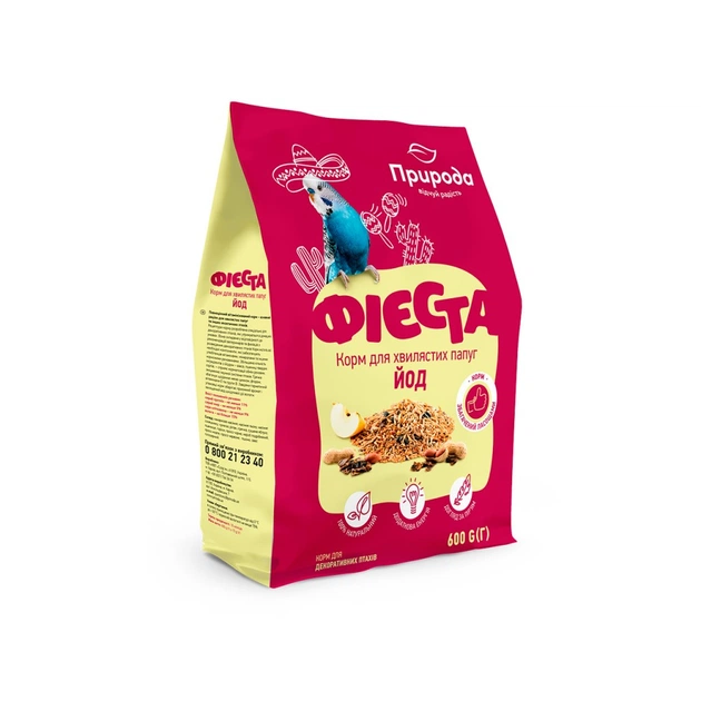 Корм для птахів Природа Фієста «Йод» для хвилястих папуг 600 г (4823082413881) - picture 1