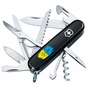 Ніж Victorinox Huntsman Ukraine 91 мм Чорний Тризуб фігурний на тлі прапора (1.3713.3_T1026u) - зменшене зображення 1
