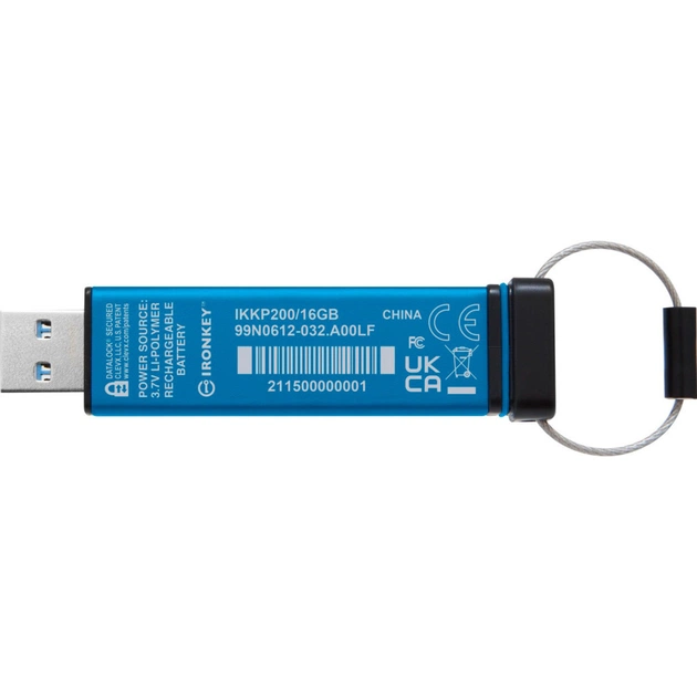 USB флеш накопичувач Kingston 16GB IronKey Keypad 200 Blue USB 3.2 (IKKP200/16GB) - picture 3