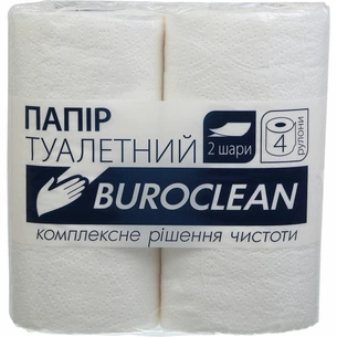 Туалетний папір Buroclean білий 4 рулони (4823078910554) зображення 1