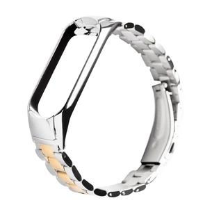 Ремінець до фітнес браслета XoKo Metal Jewerly для Xiaomi Mi Band 3/4 Silver-Gold (XK-XM-NO-SLVR) зображення 1