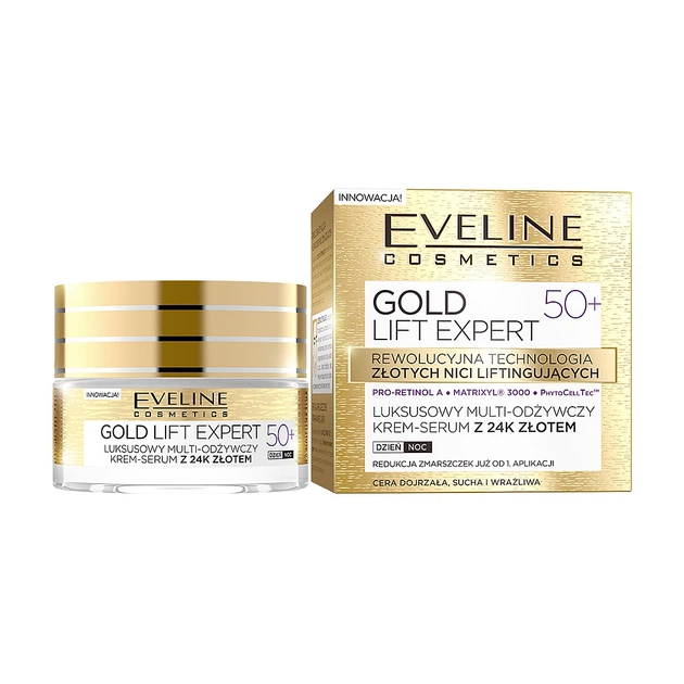 Крем для обличчя Eveline Cosmetics Gold Lift Expert Мультиживильний 50+ 50 мл (5901761941944) - зображення 1