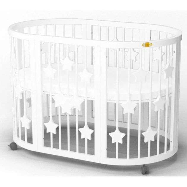 Ліжечко Ingvart SMART BED OVAL із зірочками білий (2359003) - изображение 1