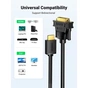 Кабель мультимедійний HDMI M to DVI M 1.5m HD106 black UGREEN (11150) - зменшене зображення 2