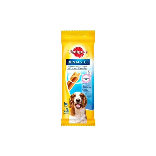 Ласощі для собак Pedigree Denta Stix для чищення зубів 77 г (5998749104392/5998749141496) - зображення 1