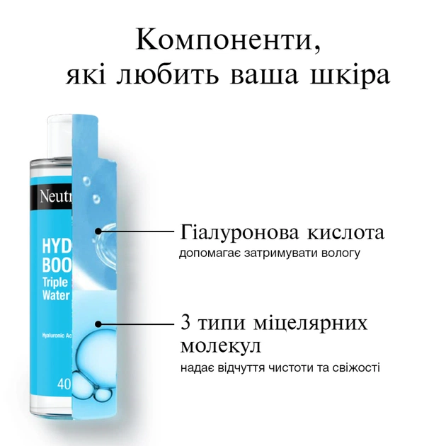 Міцелярна вода Neutrogena Hydro Boost Потрійна 400 мл (3574661471181) - picture 7