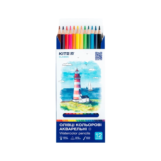 Олівці кольорові Kite Classic акварельні, 12 кольорів (K-1049) - picture 4