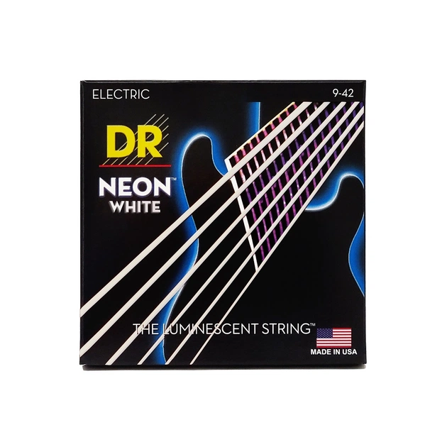Струны для гитары DR Strings NEON White Electric - Light (09-42) (NWE-9) - изображение 1