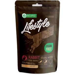 Ласощі для собак Nature's Protection Lifestyle Soft rabbit dices with chia seeds 75 г (SNK46144) зображення 1