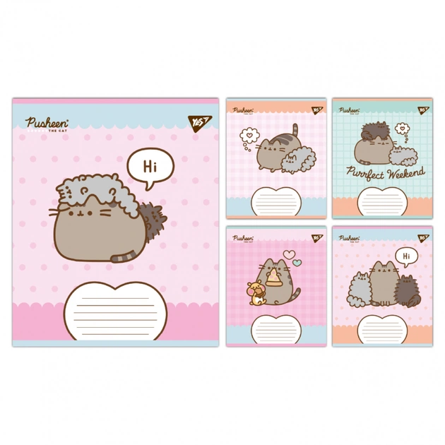 Тетрадь Yes Pusheen Weekend А5 12 листов косая линия (767609) - изображение 1