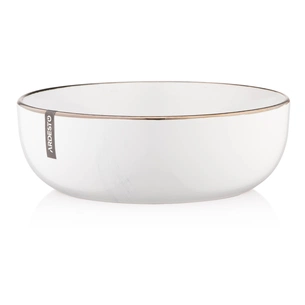 Тарілка Ardesto Marmo Біла 19 см Супова (AR2919MRBW) зображення 1