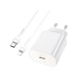 Зарядний пристрій HOCO N22 Jetta USB-C PD25W + cable USB-C to Lightning White (6931474760074) - зменшене зображення 1