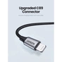 Дата кабель USB 2.0 AM to Lightning 1.0m US199 MFI Black Ugreen (US199/60156) - зменшене зображення 4