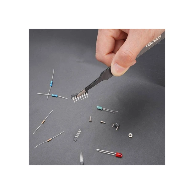 Пінцет Tolsen 3 шт нержавійка антистатичне покриття (38085) - picture 8