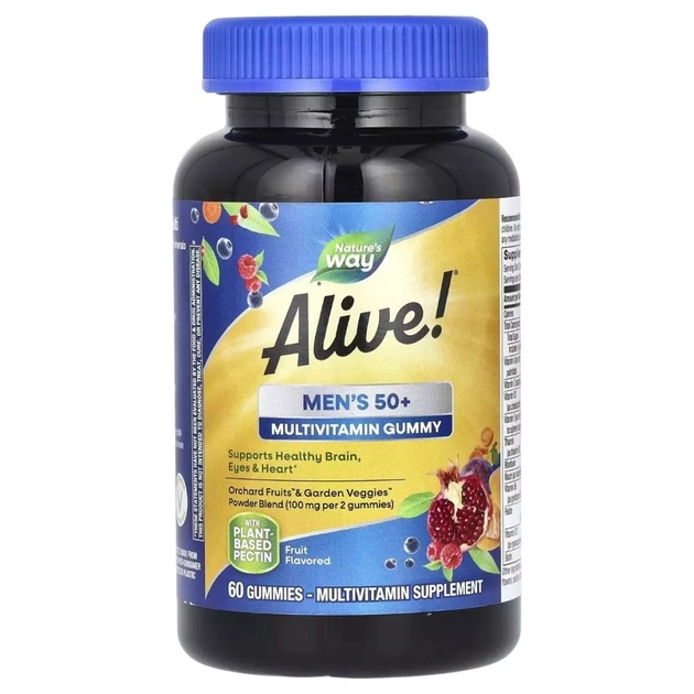 Мультивітамін Nature's Way Мультивітаміни для чоловіків 50+, смак фруктів Alive! Men's 50+ Mult (NWY-15902) - зображення 1