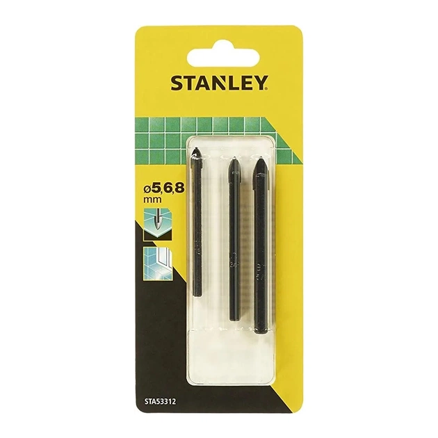 Набор сверл Stanley по плитке d=5/6/8мм, L=70/76/80 мм (STA53312) - изображение 1