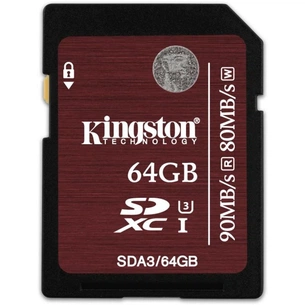 Карта пам'яті Kingston 64GB UHS-I Class3 (SDA3/64GB) зображення 1