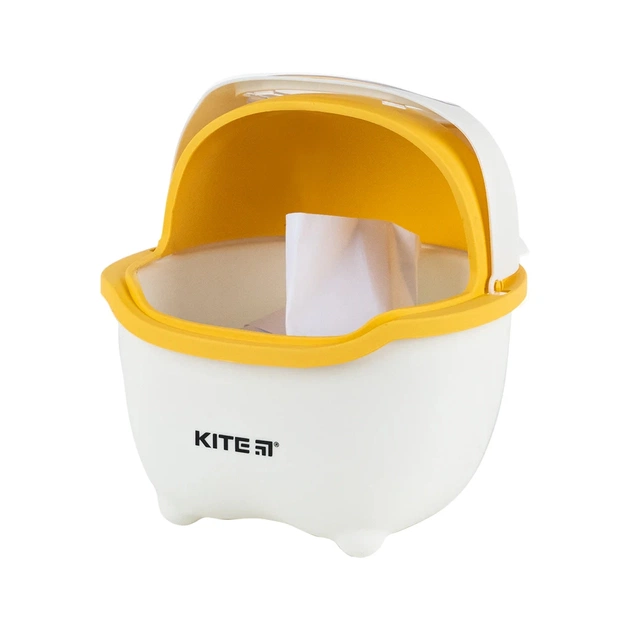 Кошик для паперів Kite Настільний контейнер для сміття, біло-помаранчевий (K24-009-8) - picture 4