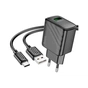 Зарядний пристрій HOCO CS21A Rich USB QC3.0 + cable USB to USB-C Black (6942007609906) - зменшене зображення 2
