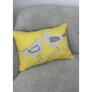 Подушка Прованс декоративна жовта Пара пташок 35х50 см (033333) зображення 1