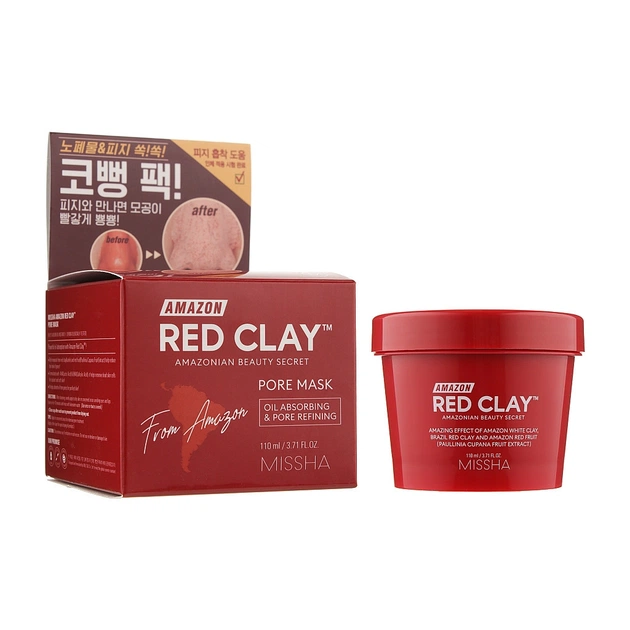Маска для обличчя Missha Amazon Red Clay Pore Mask На основі червоної глини 110 мл (8809643534987) - picture 2