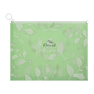 Папка - конверт Buromax на zip-блискавці А4 матовий напівпрозорий пластик, ARABESKI, зелений (BM.3975-04) зображення 1