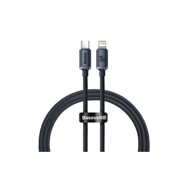 Дата кабель USB-C to Lightning 1.2m 20W black Baseus (CAJY000201) - изображение 1