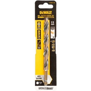 Свердло DeWALT по металу EXTREME IMPACT Black&Gold, HSS-G, 11 х 144,9 х 106,9 мм, 1 шт. (DT20617) зображення 1