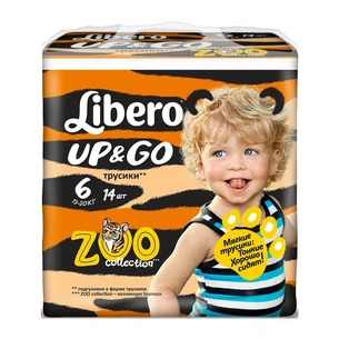 Підгузки Libero Up&Go 6 (13-20 кг) 14шт (7322540599985) зображення 1